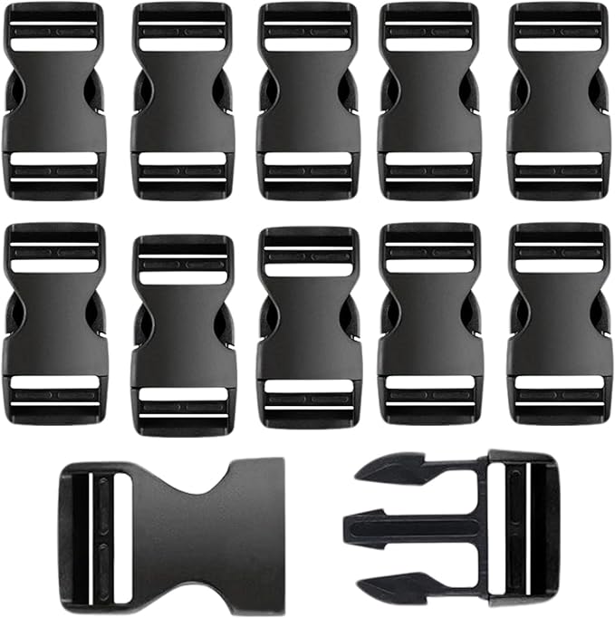 10 Pack 1 Inch Buckle Quick Side Release, Heavy Duty Plastic Side Release Buckles for Backpacks, Pet Collars, Paracord Crafts & Outdoor Gear
