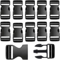 10 Pack 1 Inch Buckle Quick Side Release, Heavy Duty Plastic Side Release Buckles for Backpacks, Pet Collars, Paracord Crafts & Outdoor Gear