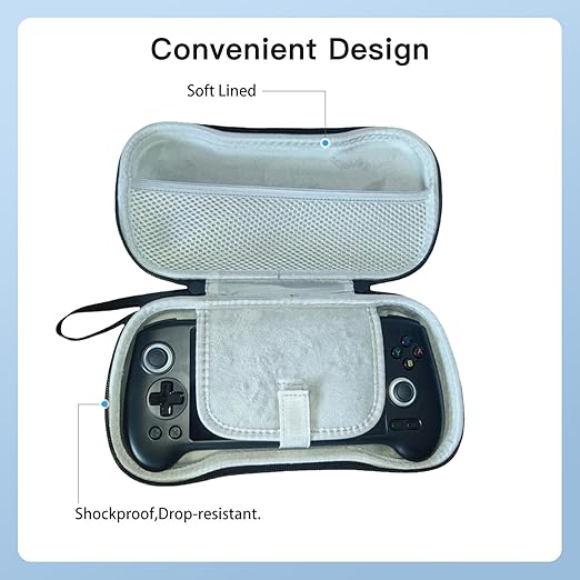 YAJOJO Carrying Case for ANBERNIC RG557/RG556 Handheld Game Console, Cover with Wrist Strap & Carabiner for ANBERNIC RG557/RG556,Anti-scrathes&Shockproof(Black)