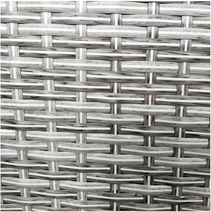 Gradient Grey Rattan Weaving Material for Wicker Furniture Repair High Strength Wicker Fix Kit Flat PE Woven Knit for Chair Table Storage Baskets Makeover and Crafting