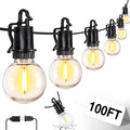 ZJOJO 100FT Outdoor String Lights, G40 Globe Outdoor Lights with 50 Shatterproof LED Bulbs (3 Spare), IP65 2700K Hanging Waterproof Patio Light String Lights for Outside Backyard Porch Party