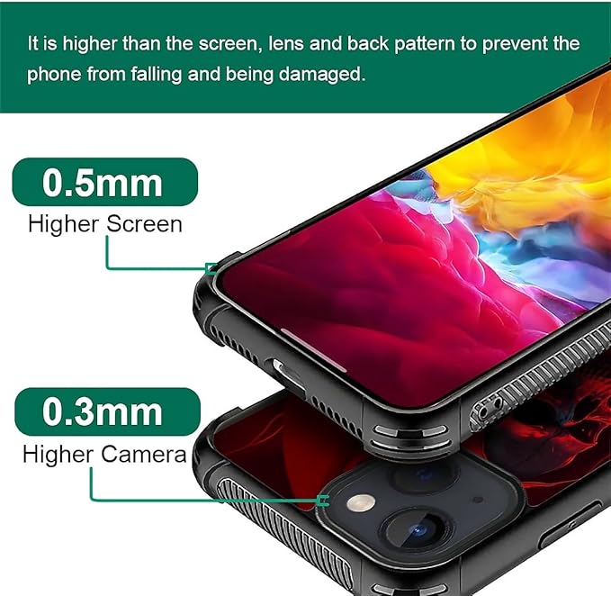 for iPhone 15 Case, Gestures Funny Skull Pattern Graphic Design Girl Boy Soft Silicone Hard Acrylic Shock Protection for iPhone 15