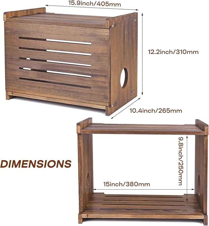 Router Shelf Projector Shelf Projector Stand Router Storage Box Modem Cable Router Cover Organized Power Strip Cable Management Hider Rack by Solid Wood Need Assembly SS