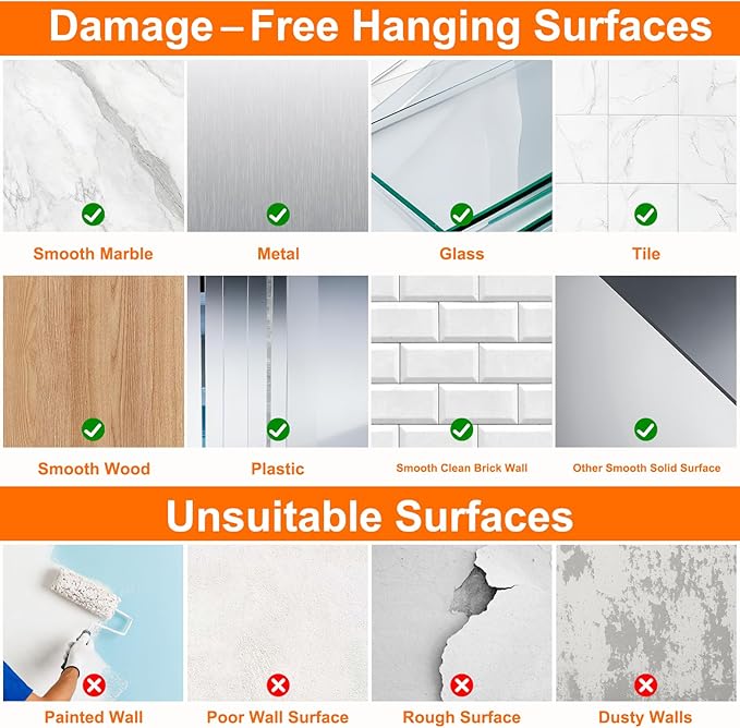 DDMY Heavy Duty Adhesive Hooks for Hanging 50lb(Max) Black Wall Hooks with Strong Sticky,No Damage Removable Hook Waterproof & Reusable for Bathroom, Kitchen, Shower, Outdoor Decor -8 Pack