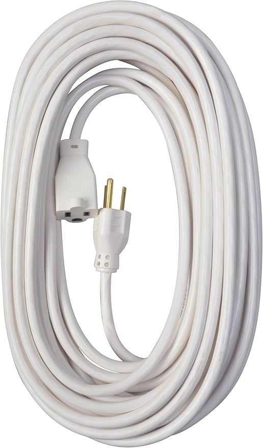 Southwire Outdoor Extension Cord - Light-Duty Landscape & Patio Cable - SJTW Extension - 16 Gauge - 3 Conductor - Weather Resistant - White - 40 Foot