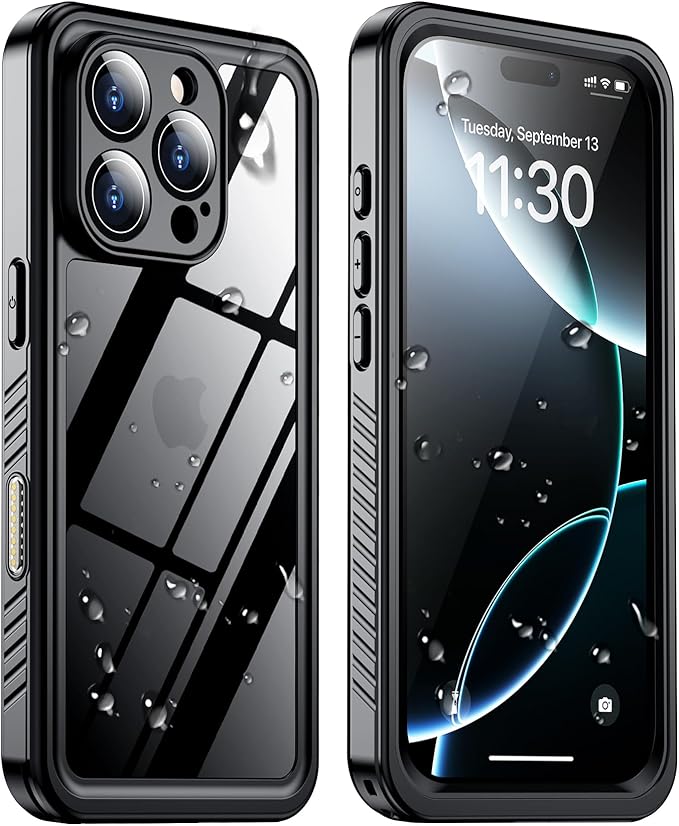 2025 New Designed for iPhone 16 Pro Case Waterproof, [Built-in Screen Protector & Glass Camera Protector][Full Body Shockproof][IP68 Underwater][Dustproof][Dropproof] Phone Case for iPhone 16 Pro 6.3"