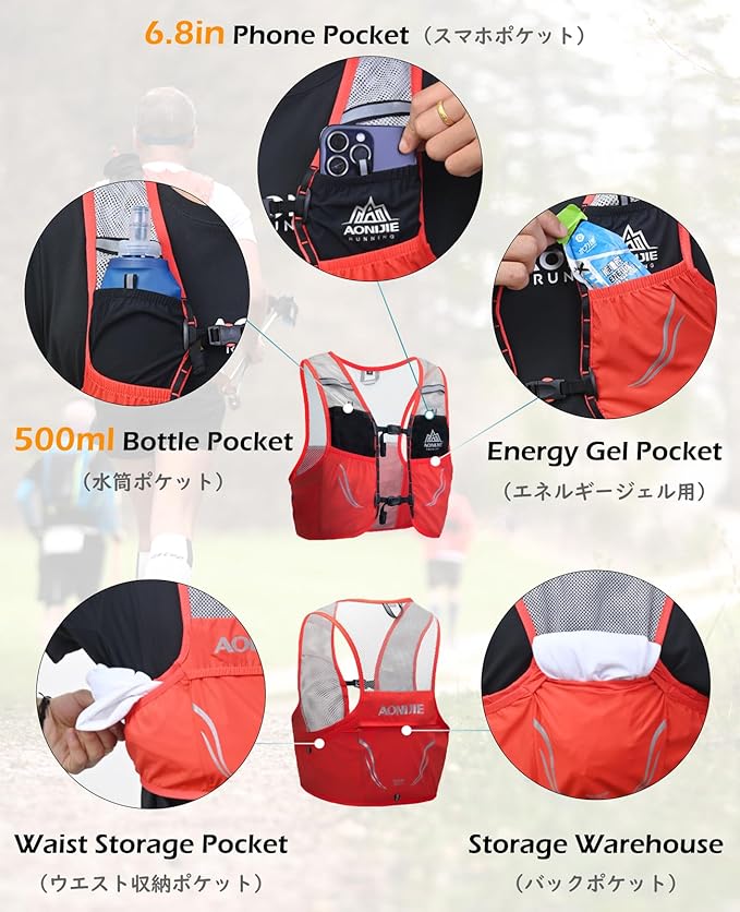 TRIWONDER Hydration Vest 2.5L Ultra Trail Running Backpack Hydration Pack Marathon Vest Lightweight Outdoor Hiking Cycling Daypack