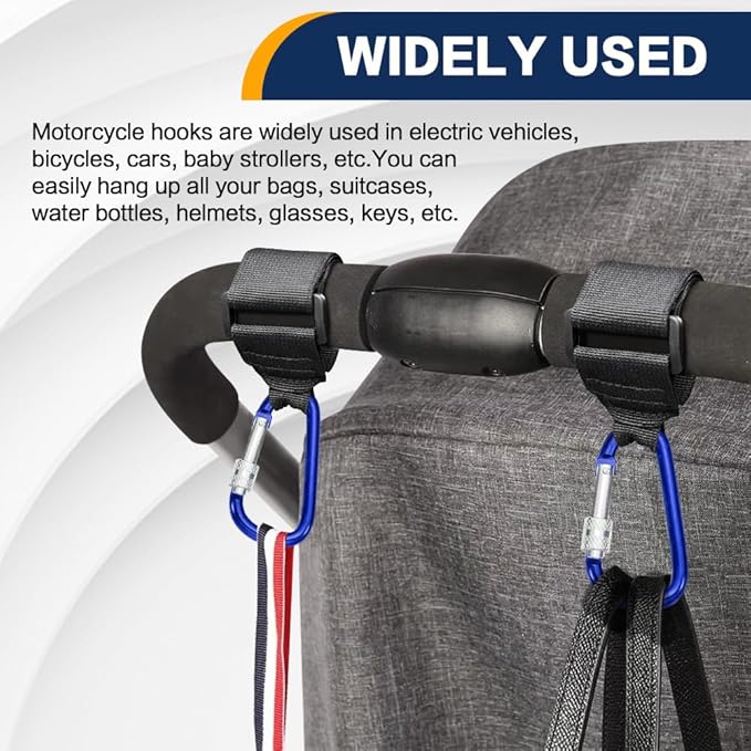 2 Pack UTV Hook for Hanging Headsets, Helmet and Goggles, Multipurpose Carabiners for Motorcycle Bicycle Stroller Electric Scooter Owner Fits 1.5-2.0" SXS Roll Cage Accessory Hook Hanger