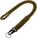 Heavy Duty Braided 550 Paracord Neck Lanyard Keychain for Men Women Outdoor Survival, Parachute Rope Necklace Keychains with HK Clip Key Ring for ID Card Badge Holder, Camera, Wallet and Keys (Army