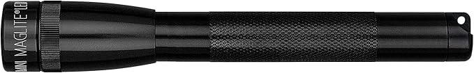 MagLite Mini LED 2-Cell AA Flashlight – High-Powered Compact LED Light with Multi-Mode Function, Water-Resistant Aluminum Build, Adjustable Beam, Includes Batteries & Holster – Black