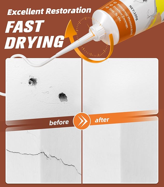 Spackle Wall Repair Kit,Drywall Repair Patch Kit,Simple Small Wall Hole Filler＆Efficient Crack Repair,3 Pack Wall Putty Paste,Plaster Ceiling Repair,Apartment Friendly