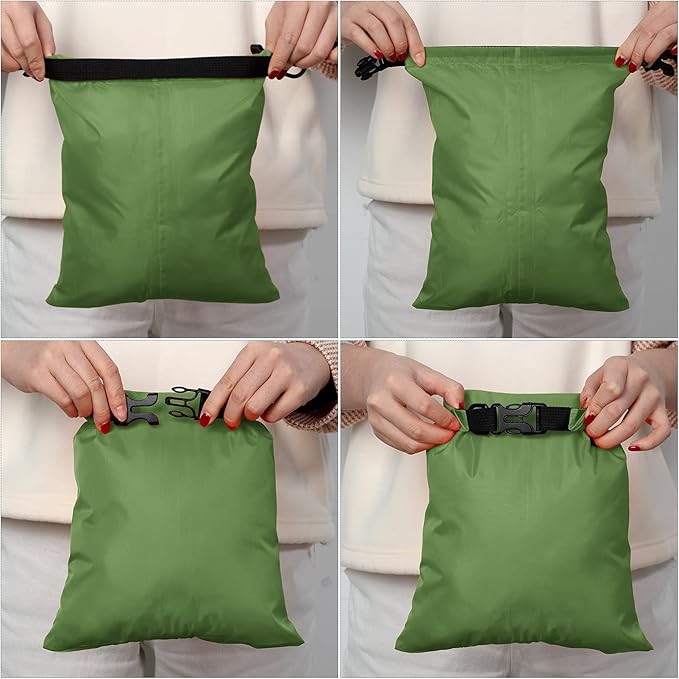 Shappy 6/12 Pcs Waterproof Dry Bags, Lightweight Outdoor Waterproof Dry Stuff Sacks 15/8/5/4/3/2 L and Long Adjustable Shoulder Strap for Kayaking Rafting Boating Hiking Camping