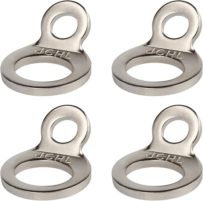 Stainless Steel Multi-Purpose Tie-Down Anchors Hooks Dirt Bike Tie Down Strap Rings for Motorcycle Dirtbike ATV Trailer Truck Rosa-Gold (4-Pack)