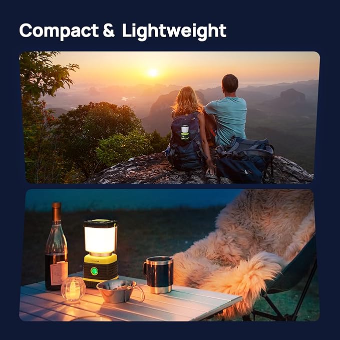 Consciot LED Battery Powered Camping Lantern, 1000LM, 4 Light Modes, IPX4 Waterproof Portable Tent Flashlight for Power Outages, Emergency, Hurricane, Hiking, Light Green, (Pack of 20)