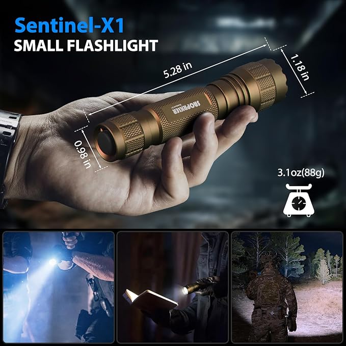 SAOPRKLER Tactical Flashlight 1200 High Lumen Duty Belt Flashlight for Law Enforcement, Premium Police Flashlight with Holster for Duty Belt,led Flashlight Gifts-Sentinel-X1
