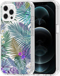 MOSNOVO Case for iPhone 12 & iPhone 12 Pro, [Buffertech 6.6ft Military-Grade Drop Protection] [Anti Peel Off Tech] Clear TPU Bumper Phone Case Cover Design - Tropical Rainforests