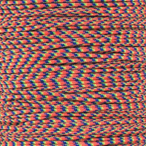 Paracord Planet 275lb Paracord – 3/32 Inch (2.38 mm) Nylon Crafting Cord with 5 Strand Inner Core – Kaleidoscope (50 ft)