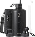 Coolflask 128 oz Gallon Water Bottle Insulated with Straw&3 Lids, Water Jug Large Stainless Steel Metal Vacuum Wide Mouth for Sports, Gym or Office, Non-BPA Keep Cold 48H Hot 24H, Starry Night