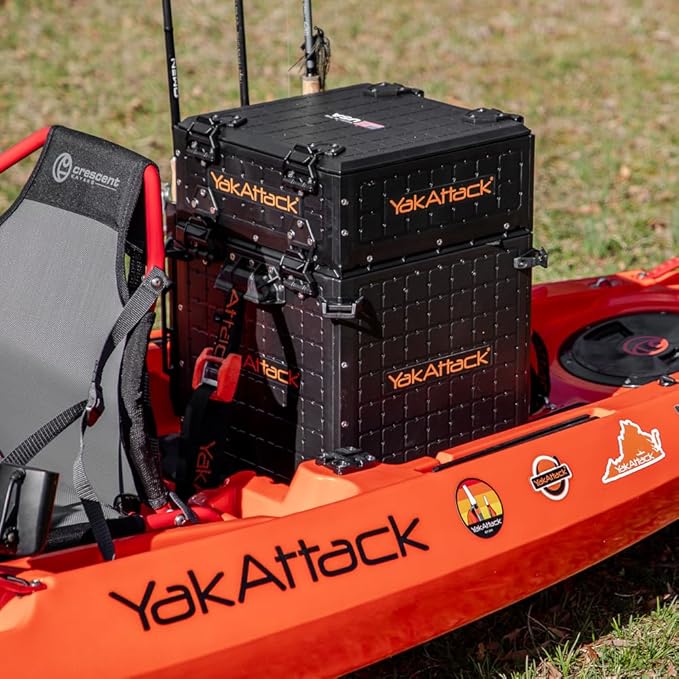 YakAttack ShortStak Upgrade Kit for BlackPak Pro | 13" x 13" – Black | Stackable Kayak Crate Add-On with GridLoc Panels, Hinges & Latches | Not Standalone | Made in USA