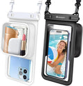 Niveaya [Floatable Floating Waterproof Phone Pouch 2 Pack-Up to 8.5", Large Space Adjustable Neck Lanyard Waterproof Phone Case, Phone Dry Bags for Vacation Beach Pool Kayak Cruise Travel Essentials