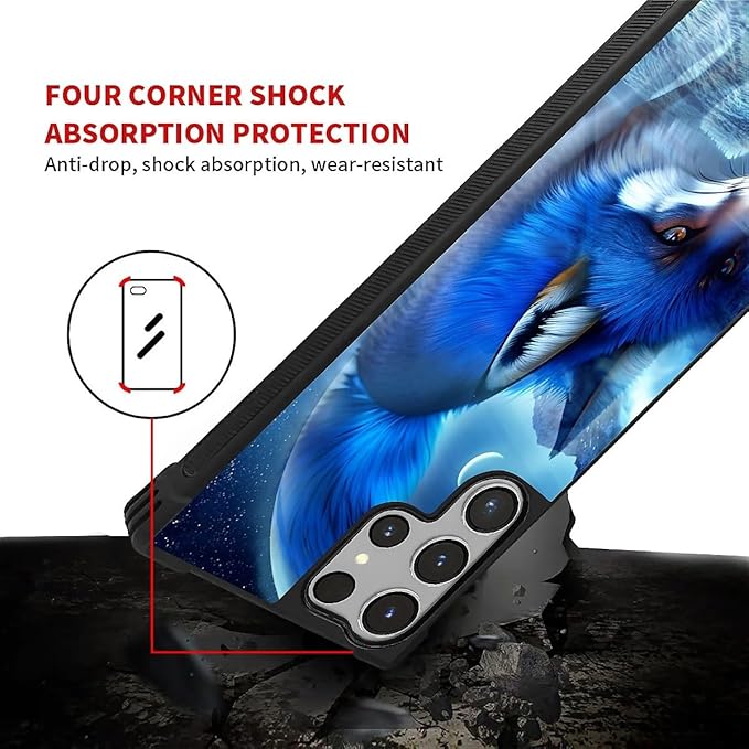 for Samsung Galaxy S26 Ultra Case,Graphic Design for Girl Boy Soft Silicone Hard Acrylic Shock Protection Designed for Samsung Galaxy S26 Ultra Snowy Mountain Fox Lake Pattern