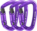 UIAA Certified Professional Heavy Duty Large Locking Carabiner Clips Climbing Carabiner 25kN Auto Locking Carabiner for Rock/Ice Climbing Rappelling Rescue Swing etc, D Shaped