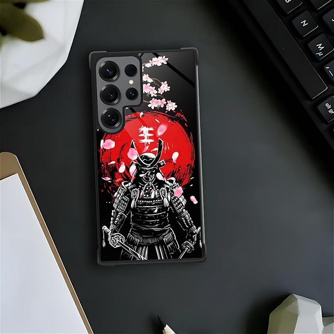 for Samsung Galaxy S25 Ultra Case,Graphic Design for Girl Boy Soft Silicone Hard Acrylic Shock Protection Designed for Samsung Galaxy S25 Ultra Sakura Japanese Samurai Pattern