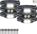 Bud K 6pack Headlamp Rechargeable, 5000L Super Bright Light LED Rechargeable Headlight, 3 Modes, Detachable Flashlight & Waterproof Head Lamp for Adult, Running, Outdoor, Emergency, Hard Hat Light