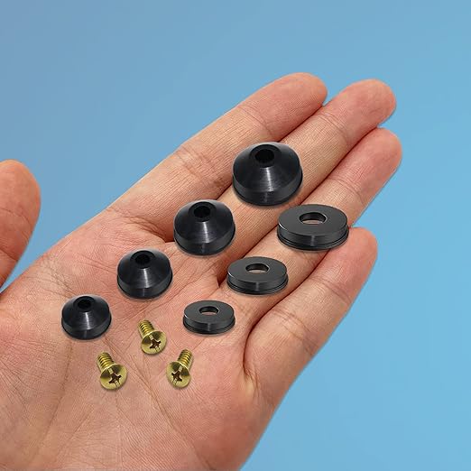 ZDBB 106 pcs Flat and Beveled Faucet Washers and Brass Bibb Screws Assortment for Use with Assorted Quick-Opening Style Faucets Stem Worn Out Washer Replacements Black