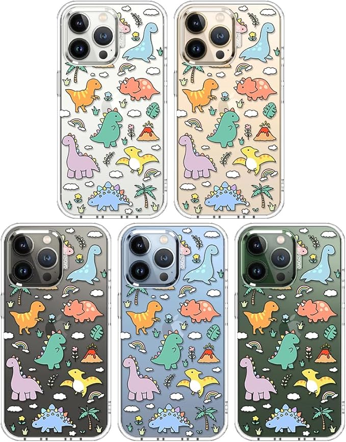 MOSNOVO for iPhone 13 Pro Case | Military Grade 6.6ft Drop Tested | Clear with Dinosaur Land Design