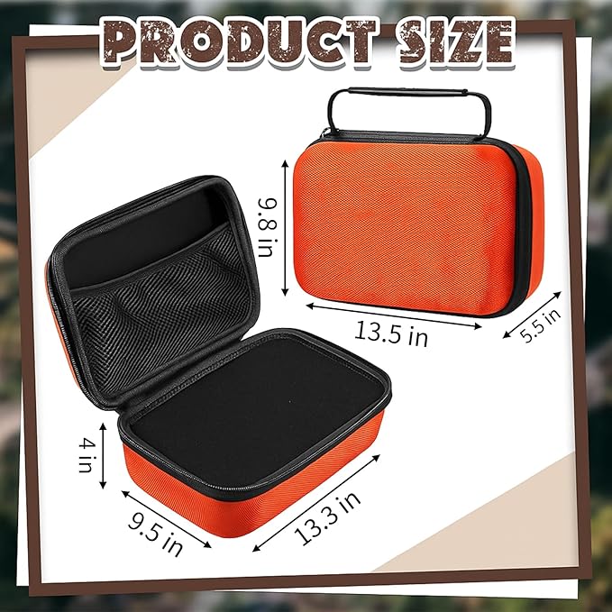 Relaxweex EVA Hard Case with Customizable Foam 13.5 x 9.8 x 5.5 Inchprotective EVA Carrying Case Shockproof Outdoor for Camera, Digital Products, Electronic Instruments with Knife, Orange