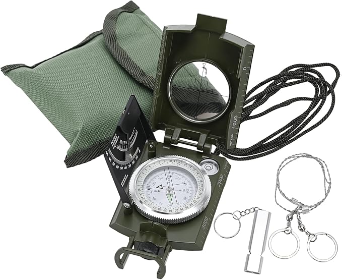 Compass,Outdoor Military Waterproof Lens Sighting Compass,High Precision Directional Compass with Survival