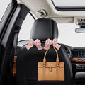 2PCS Car Hooks for Purses and Bags, Cute Bow Car Seat Headrest Hook, Car Accessories Multipurpose Back Seat Hanger Storage Organize Universal for Vehicles (2PCS-Pink Bowknot)