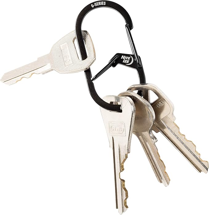 Nite IZE GS2-01-R6 G-Series Dual Chamber Carabiner, Size #2 1-Pack, Black