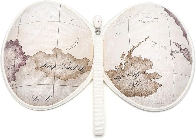 Hard Travel Case for Silicone Bras [A-C Cup] Premium Nubra Organizer Portable Lingerie Underwear Storage Bag (Map)