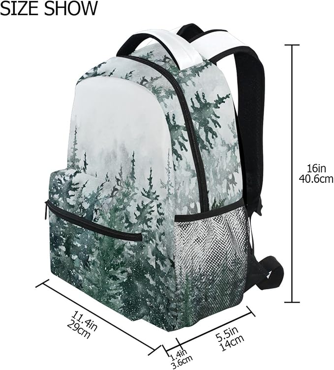 Winter Forest Kids Backpack Pinewood Tree School Backpacks Boy Girl Preschool Book Bag