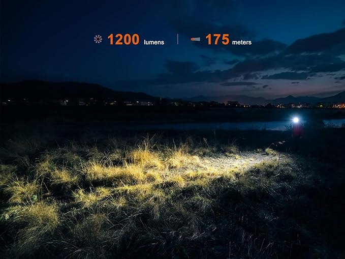 Fenix HM55R Rechargeable Headlamp, 1200 Lumen Spotlight Floodlight & Red Light, Lightweight, Long Runtime, USB Charging, Waterproof for Camping, Hiking, Running with Lumentac Organizer (Nebular)