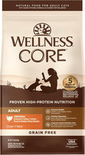 Wellness CORE Adult Dry Cat Food, Natural, Grain Free Kibble, Turkey, Turkey Meal and Chicken Recipe, 11 lb Bag