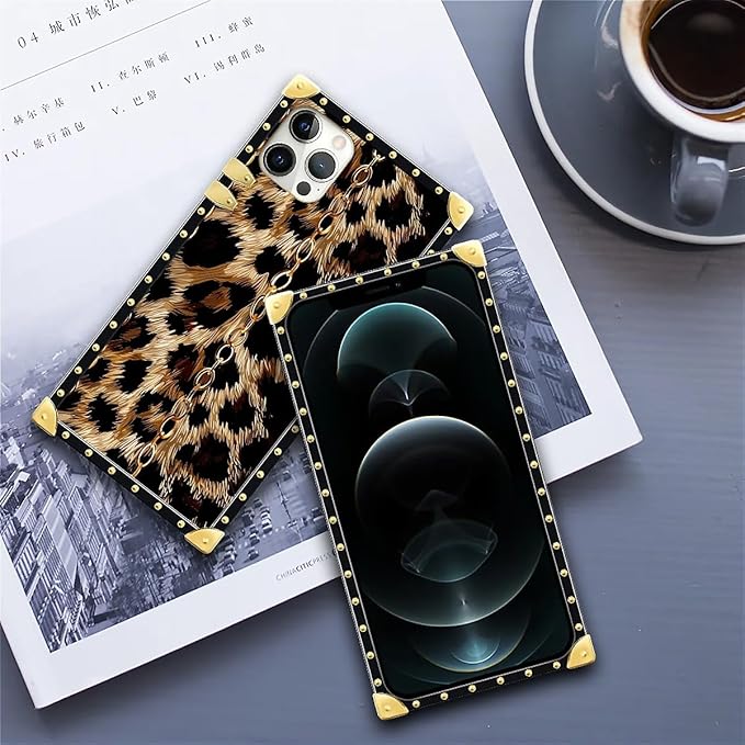 Compatible with iPhone 11 Pro Max Case, Seamless Gold Chain Leopard Luxury Golden Decoration for Girl Women Soft TPU Shockproof Protective Hard PC Back for iPhone 11 Pro Max
