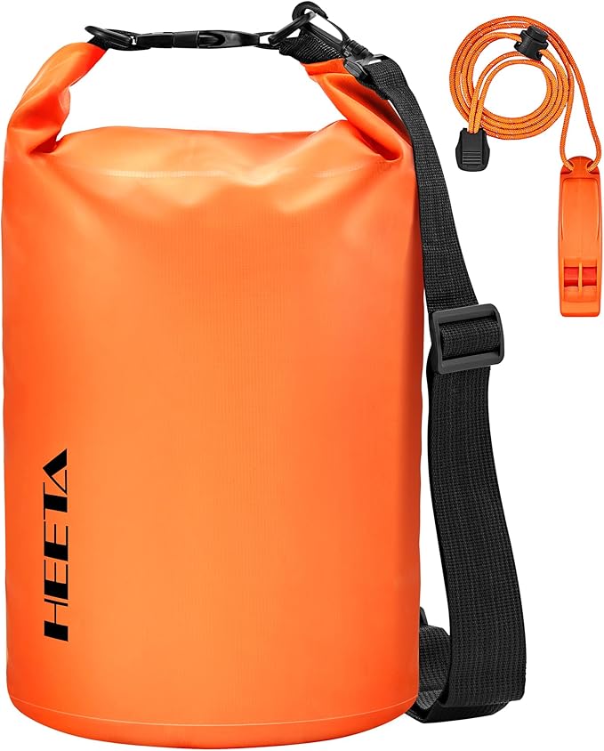 HEETA Waterproof Dry Bag for Women Men, 5L/10L/20L/30L/40L Roll Top Lightweight Dry Storage Bag Backpack with Emergency Whistle for Travel, Kayaking, Boating, Camping, Beach, Cruise Ship Essentials