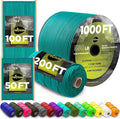 TECEUM 5/32" Paracord Rope 1000 – 1000ft / 200ft / 100ft / 50ft – Tactical Parachute Cord 4mm – 45+ Colors – Nylon String for Survival & Camping Gear – Stripe Cord for Survival – Utility Rope