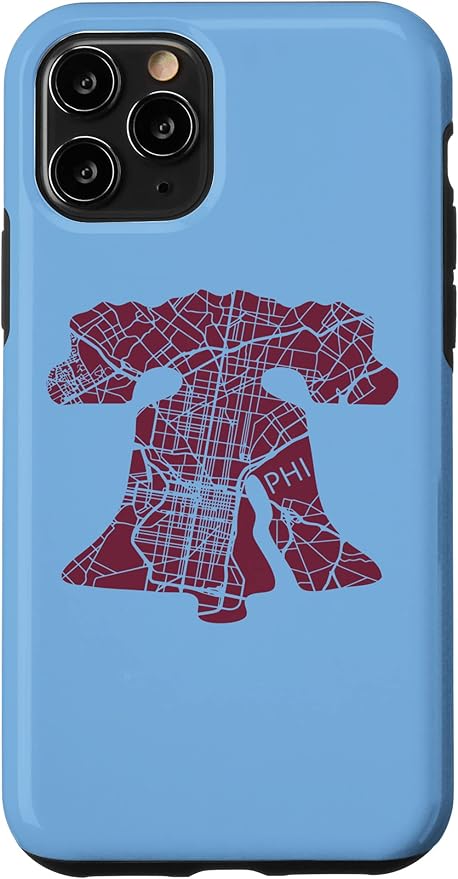 Philadelphia Street Map Liberty Bell Vintage Maroon Philly Case for iPhone 11 Pro