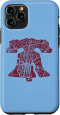 Philadelphia Street Map Liberty Bell Vintage Maroon Philly Case for iPhone 11 Pro