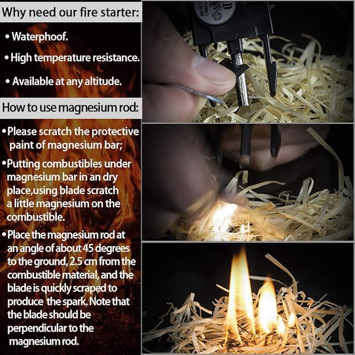Survival Paracord Bracelet,Fire Starter,Waterproof SOS Light, Compass, Whistle, Adjustable AK87 20 in 1,Outdoor Ultimate Tactical Survival Gear Set,Gift for Kids,Men