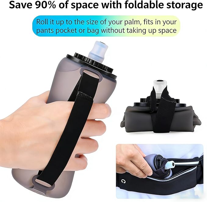 Leakproof Folding Water Bottles for Active Lifestyles Travel Outdoor Sports Light Weight Space Saving Drink Container Camping Water Bottles
