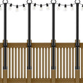 NUERPO 4 Pack String Light Poles,5Ft Metal Poles for Outdoor String Lights,Outdoor Light Poles with Post,Poles/Stand for Outside,Patio,Deck,Backyard,Garden Wedding,Party