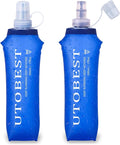 UTOBEST Soft Flask, 2 Pack Soft Flask Running Bottles 500ml,TPU Foldable Running Flask, Portable Collapsible Flask Handheld for Travel Traveling Hiking Cycling City Walk