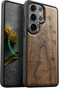 Carveit Magnetic Wooden Case for Samsung Galaxy S26 Ultra Case 2026, TPU Shockproof Cover & Wood Artisan Engraved, Compatible with MagSafe Wireless Chargers (World Map) Walnut