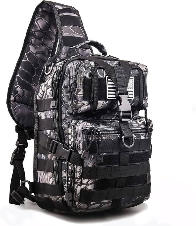 hopopower Tactical Sling Bag, Sport Bag Military Rover Shoulder Backpack EDC Assault Range Bag, Chest Pack Handbag Waterproof