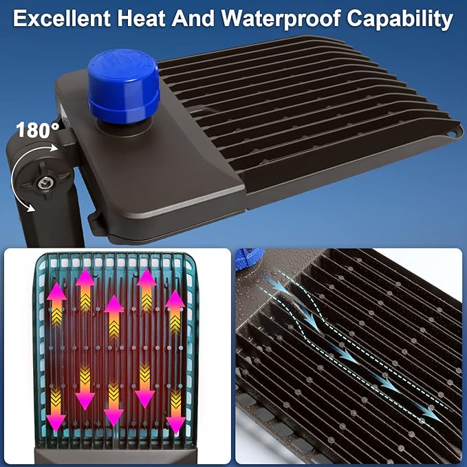 45000LM LED Parking Lot Light 300W 150LM/W led Shoebox Dusk to Dawn Outdoor Flood Lights for Street IP65 Waterproof 5500K 100-277V Commercial Exterior Fixture for Stadium,Yard,Park